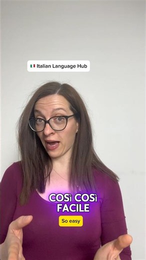 COSÌ - Speak Italian and use the Word COSÌ #learnitalian