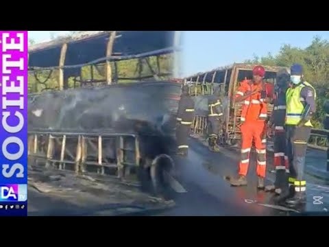 Perturbation sur l’autoroute à péage : un bus en feu provoque un embouteillage monstre sur l’axe AIBD-Dakar