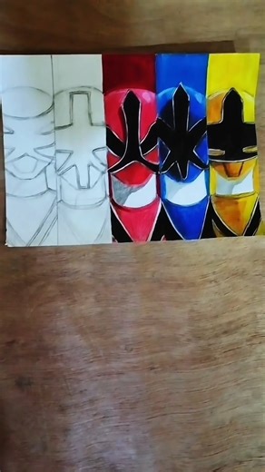 drawing all 5 Rangers from Power Rangers samurai part 3/5#powerrangersdrawing #powerrangers#drawing