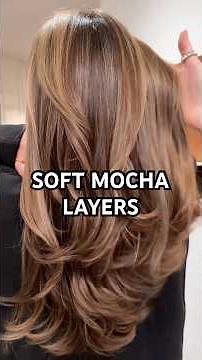Soft Mocha Layers - a milky brown with layered shading. #hair #airtouch #balayage #brunettehair
