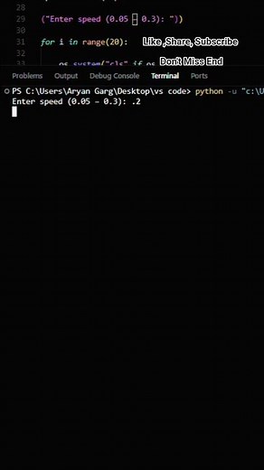 50/100—Python Code (Spinning 3D ASCII Cube)#codequest.#coding #python #cursor #ytshorts