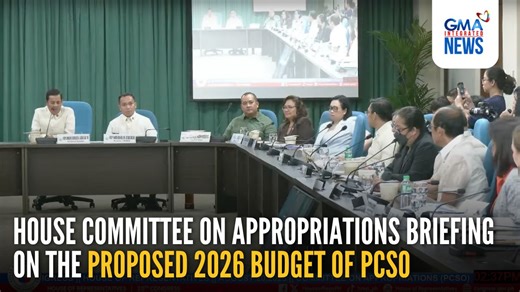 The House of Representatives Committee on Appropriations holds a briefing on the proposed 2026 budget of PCSO. | GMA News