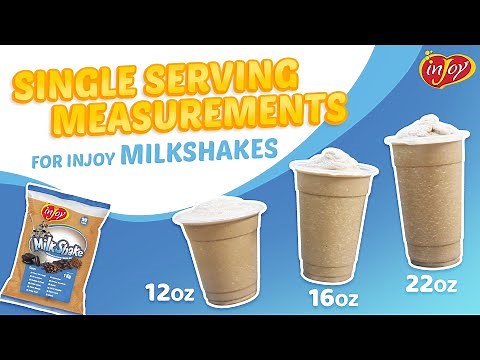 Single Serving Measurements for inJoy Milk Shakes for 12 oz, 16 oz, 22 oz