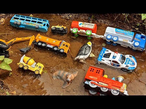 Review Mobil Mobilan, Truk Tangki Gandeng, Truk Oleng, Mixer Truck Molen, Mc Queen, Train,Police Car