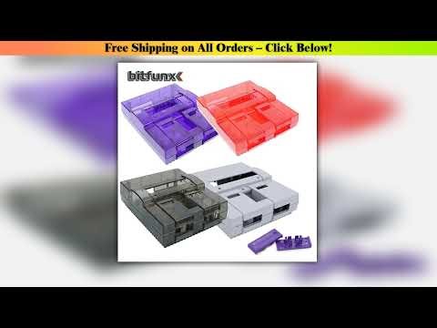 Bitfunx SNES Replacement Shell Transparent Case for Nintendo SNES SFC US Version Retro Gaming Conso