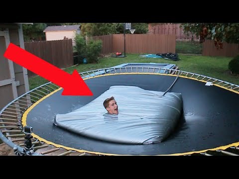 TRAMPOLINE VS WATERBED!