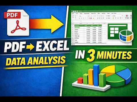 Convert PDF to Excel + Data Analysis with Pivot Table | Excel Beginner Tutorial