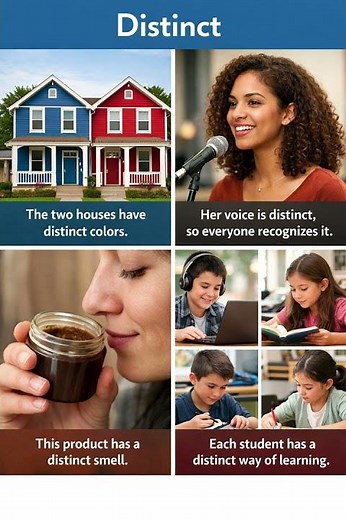 Distinct - Meaning & Sentences 😊 #englishlanguage #englishlearning