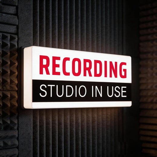 Recording Studio in Use LED Sign Light, Wall Mounted or Desk Display, Custom Lettering Available, Podcast Studio Decor Light Box Sign - Etsy