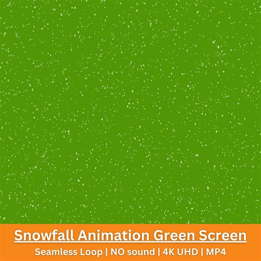 Snowfall Animation Green Screen 4K Background - Etsy Canada