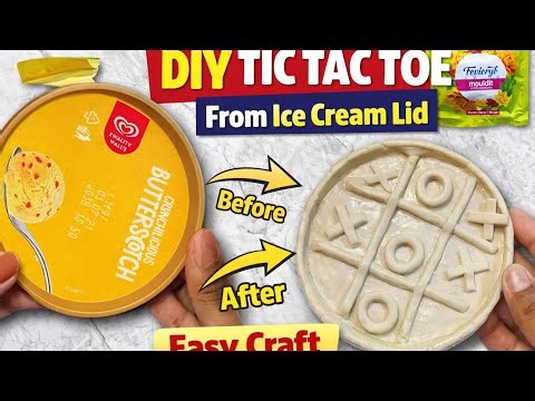 Amazing DIY Tic Tac Toe Game From Ice Cream Lid | Best Out of Waste