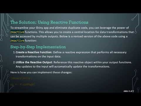 Streamlining Your R Shiny App: Reduce Duplicate Code with Reactive Functions
