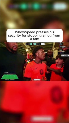 ISHOWSPEED PRESSES HIS SECURITY FOR STOPPING A HUG FROM A FAN! #ishowspeed #speed #fans