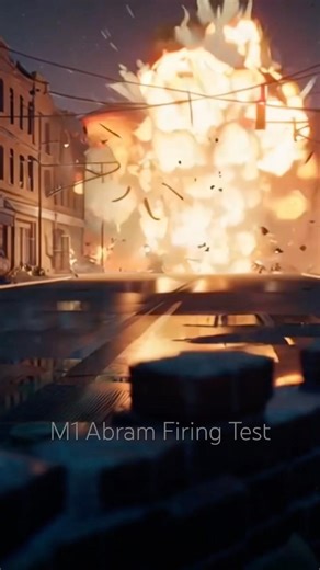 M1 Abram tank firing test in night operation #tank #m1abram #sabotround #cannon #explosion