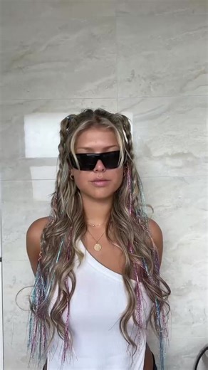 Festival Hairstyle Tutorial with Zala Clip-ins and Hair Tinsel