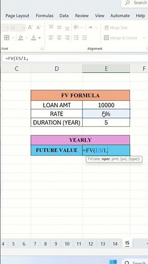 📊 Excel Future Value (FV) Formula Explained |#Excel #FVFormula #FutureValue #LoanCalculation 💥