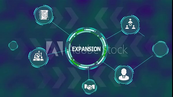 Business Expansion Strategy Visualization. Global Market Network, Growth Opportunities, Revenue Scaling, and Future Development Structure for Corporate Planning.