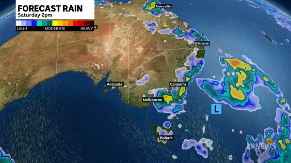 Low pressure system to bring widespread rain to south-east