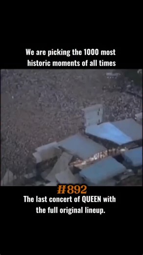The Moment of History on Instagram: "In 1986, Queen performed their last concert with Freddie Mercury. The show took place at Knebworth House, a private English country estate. The performance was held on August 9th. More than 120,000 people came to see Freddie and hear Queen live. None of the audience knew that they were witnessing Freddie’s final live performance."
