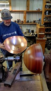 41K views · 5.5K reactions | Next size down. 16" dia spun on an 18" hemisphere. Same .032 24oz copper so it's a little flimsy. Put it down and grab another. More sizes to come. #metalspinning #metalspinner #metalforming #metalart #metalartist #copper #copperspinning #copperforming #copperart | Northwest Metal Spinning | Facebook