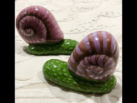 Hand Painted Snail Rocks by Victoria Gobel
