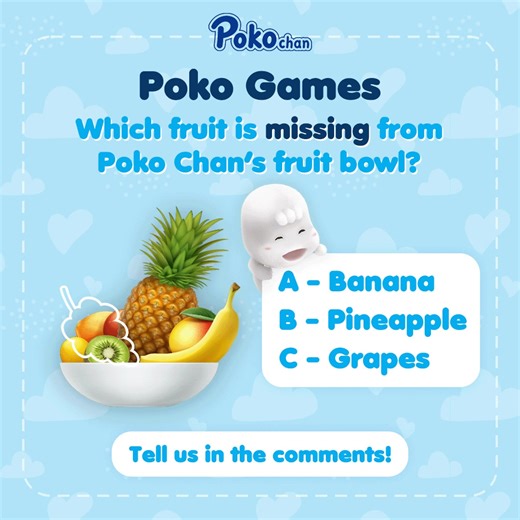 34K views · 17 reactions | Poko Chan is looking for the missing fruit and he needs your help to do it! Help him by sharing your answer in the comments. #PokoGames #PokoChan | Poko chan | Facebook