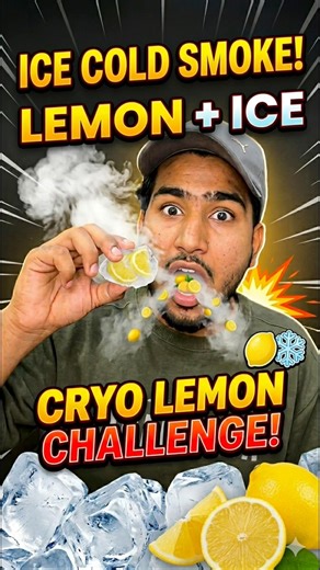 SMOKE FROM MOUTH! 🍋❄️ (Lemon + Ice Challenge)😱 #viral #experiment #shortvideos #viralvideos