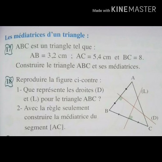 exercices sur les médiatrices d'un triangle première année internationale de collège
