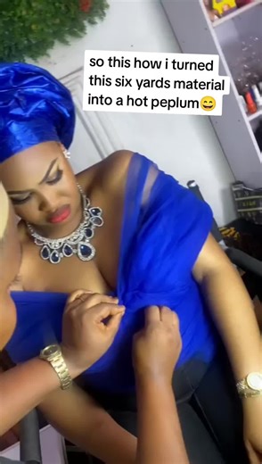 Watch how I turn my six yards net material into a hot peplum top. #Professionalmakeuptraining #owerrimua #owerrimakeupartist