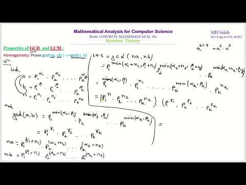 F-4.2 Properties of GCD || Homogeneity || Problem Solved || Mathematical Analysis