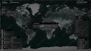 Scanning the world using the latest spying technology. Position analysis. Special forces are looking to find human traffickers. The group of people was identified in Cape Town, South Africa. Interface
