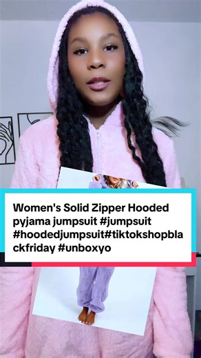 Women's Solid Zipper Hooded pyjama jumpsuit #jumpsuit #hoodedjumpsuit#tiktokshopblackfriday #unboxyourdeals