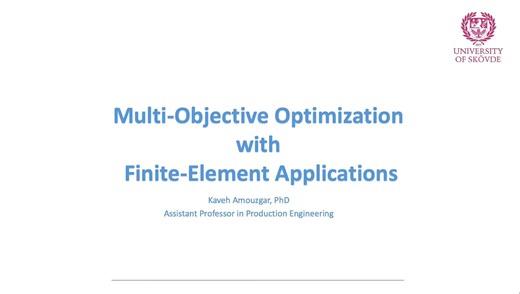 1- Finite element simulation based multi-objective optimization (SB-MOO)