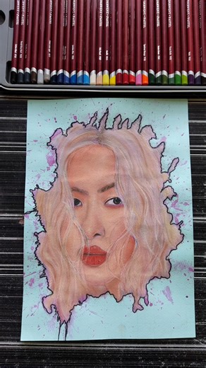 Blackpink Rosé 💞 Soft Pastel Portrait Drawing #art #blackpink #shorts