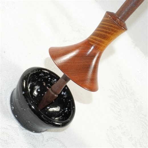 Tibetan Support Spindle With a Black Walnut Shaft and Old Red Mulberry & Patagonian Rosewood Whorl With a Caribbean Rosewood Cap 38g - Etsy Canada