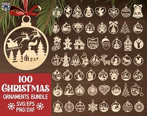 Christmas Ornaments SVG Bundle: 100 Laser Cut Designs (digital Download) - Etsy