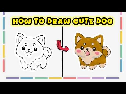How to Draw a Cute Dog – Animal Drawing with Colorful Markers