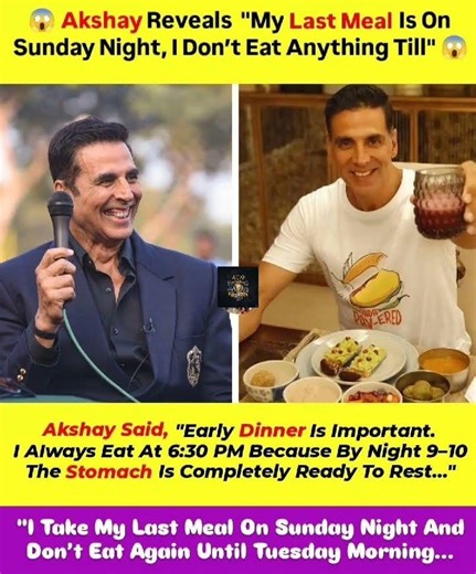 Akshay Reveals "My Last Meal Is On Sunday Night,#akshaykumar#viralvideo #viralshorts #viralnews