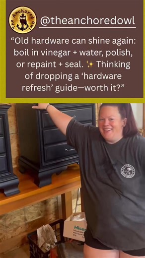 Old hardware doesn’t always need replacing — sometimes it just needs a little love. ✨ Quick tip from our shop: You can revive old, dingy, or painted-over hardware with simple tricks like boiling vinegar, polishing, Rub ’n Buff, or even a fresh paint topcoat. A few minutes of work can make a huge difference on a makeover. It’s amazing what you can save when you slow down and try a refresh first. 🛠️ Have you ever brought old hardware back to life? 👇 Tell me your favorite trick or drop a question