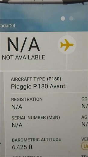 Piaggio P.180 Avanti N/A Flightradar24