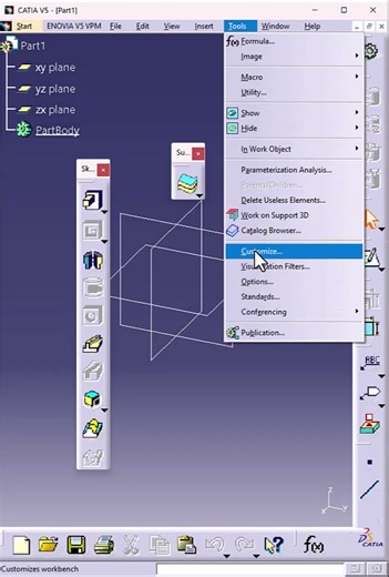 CATIA V5 Toolbar Missing? Restore in 20 Seconds! #shorts