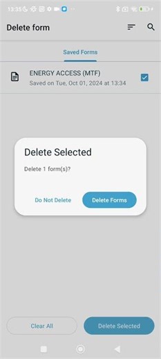 How to delete a saved form in ODK Collect (ODK Collect v2024.2.4)