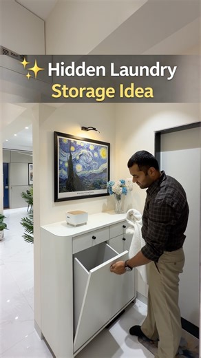 Hidden Laundry Storage Idea | Space Saving furniture