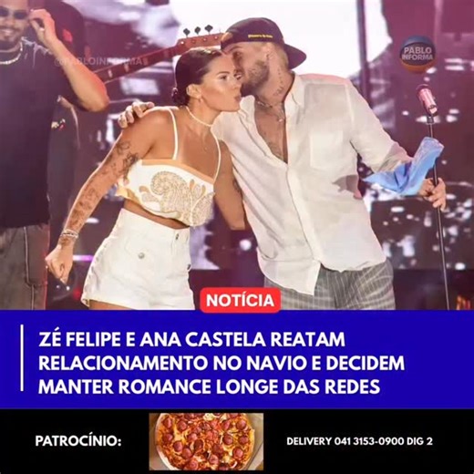 Os cantores Zé Felipe e Ana Castela decidiram dar uma nova chance ao relacionamento após se encontrarem no navio onde ambos se apresentaram. Segundo informações divulgadas no programa Fofocalizando, os dois ficaram juntos após o show realizado a bordo. De acordo com a atração, o casal optou por retomar a relação de forma mais discreta. A decisão inclui manter o romance no “off”, evitando exposição nas redes sociais e contato com a imprensa, principalmente por conta das críticas e ataques de hate