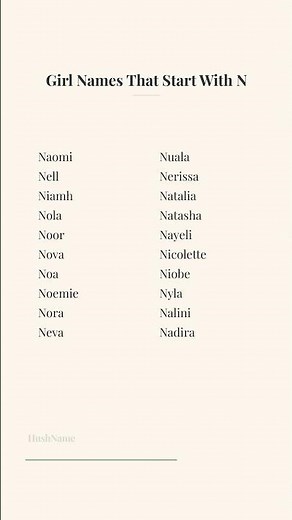 Girl Names That Start With N