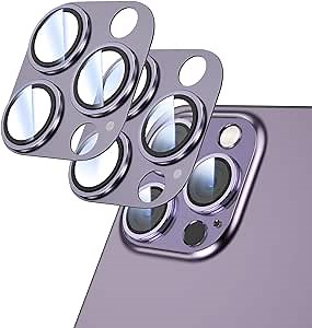 2 Pack Camera Lens Protector for iPhone 14 Pro Max/14 Pro, Titanium Alloy Glass Camera Cover Screen, Anti-drop, Case Friendly ﻿ (Purple, 14 Pro / 14 Pro Max)