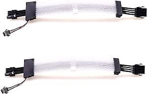 JMT 24pin ATX Power Supply RGB Synchronized Sleeved Cable Kits PSU GPU CPU 8Pin Extension Cable Combs with 5V-ARGB Cable for PC Case 5V 3-pin Synchronous (Single GPU 8Pin+Single CPU 8Pin)