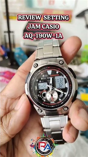 Cara setting jam digital analog Casio Aq-190w #casio #carasettingjam #raffiarloji