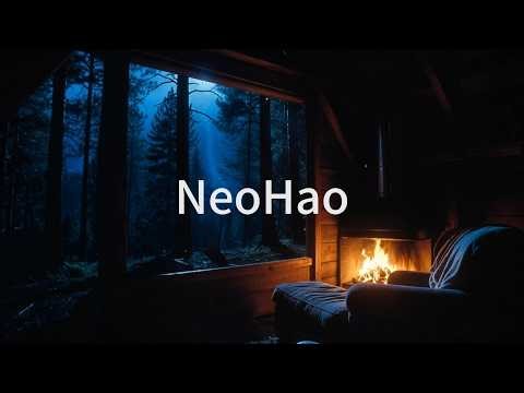 Cozy Forest Cabin Fireplace 🔥 | Wolf Howling | Sleep & Relax Ambience