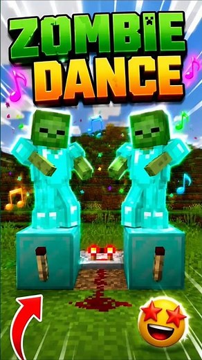 Minecraft Zombie Dance 💎🧟 | Funny Redstone Hack #minecraft #shorts